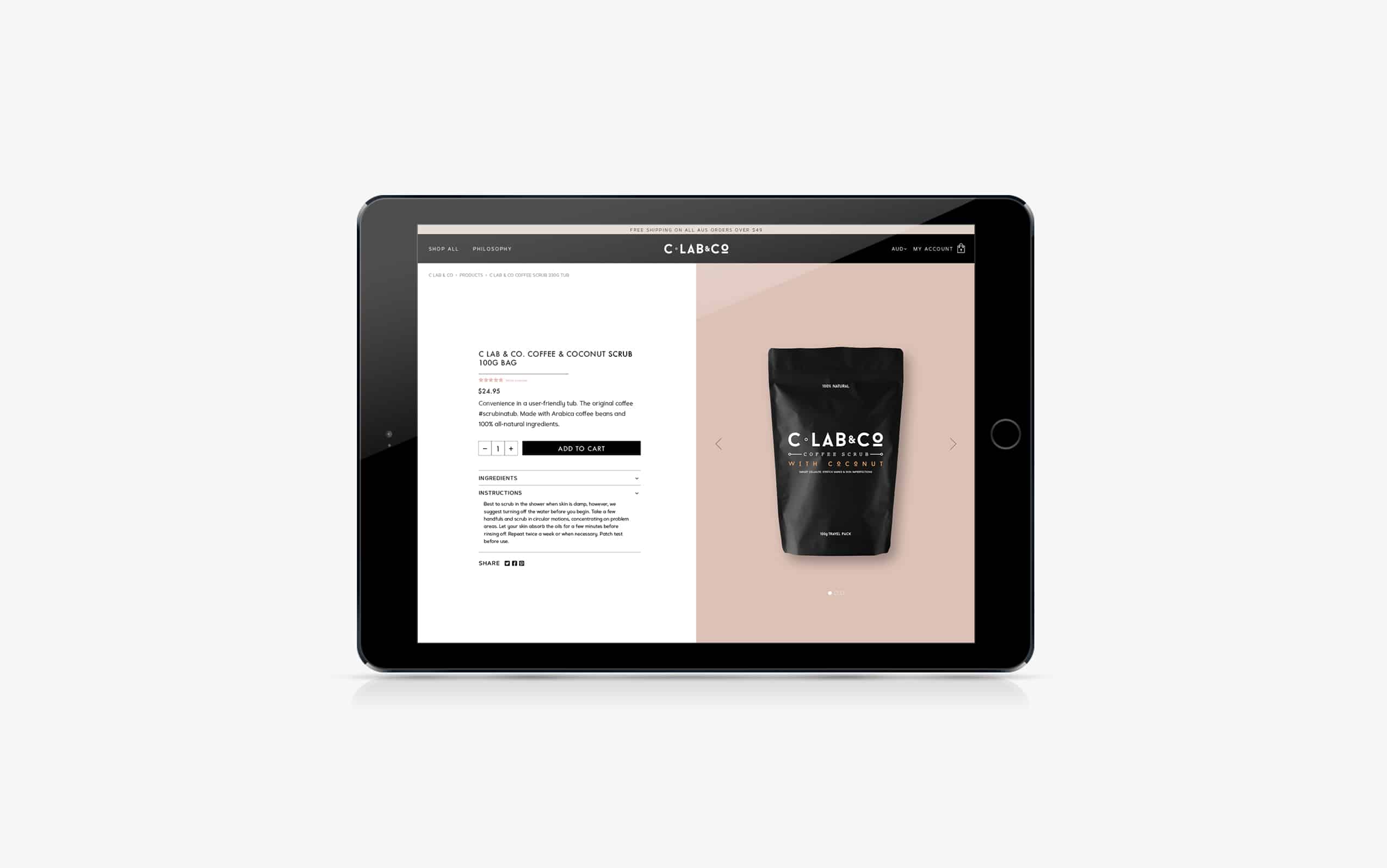 C Lab & Co Coffee Scrub - Website Design