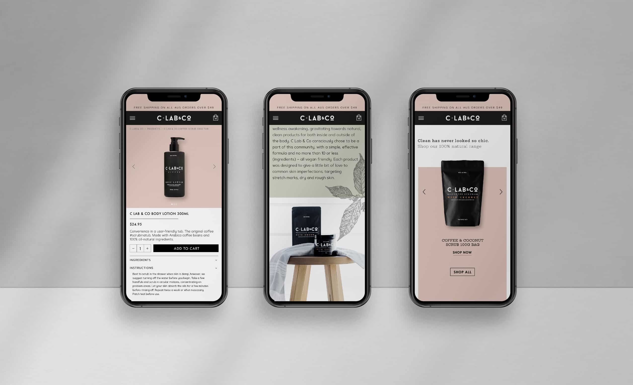 C Lab & Co Coffee Scrub - Website Design