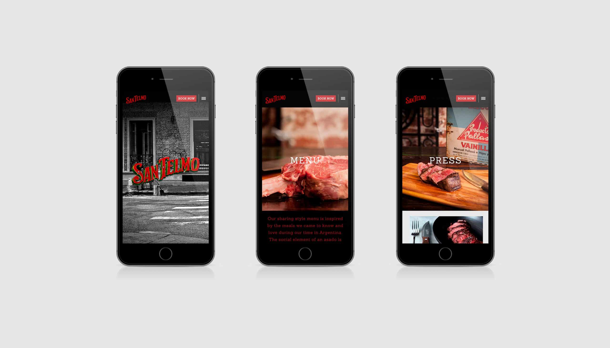 San Telmo Steakhouse Restaurant - Website Design